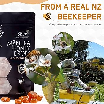 Amazon.com : 3Bee Manuka Honey Drops 400+ MGO with Ginger